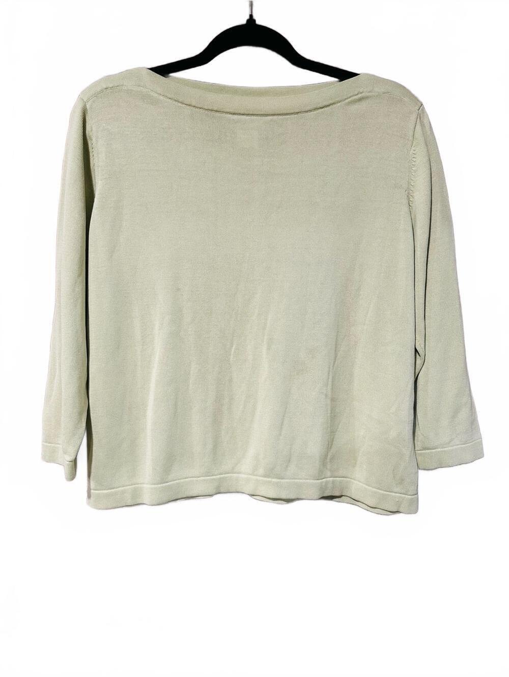 Silk sage Green Womens Boatneck Pullover Top